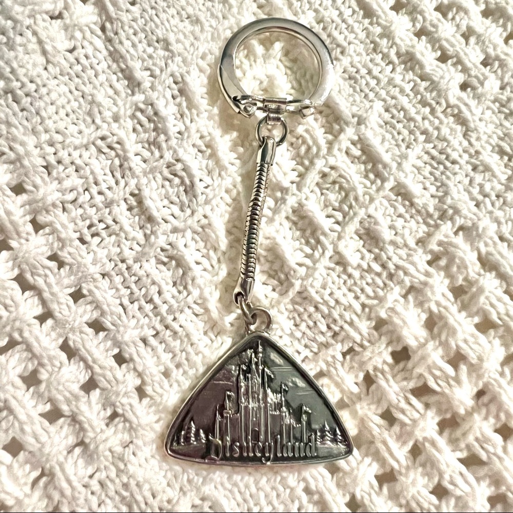 Disney - Vintage Silver Disneyland Keychain, Castle/Monorail/Submarine/Skyway